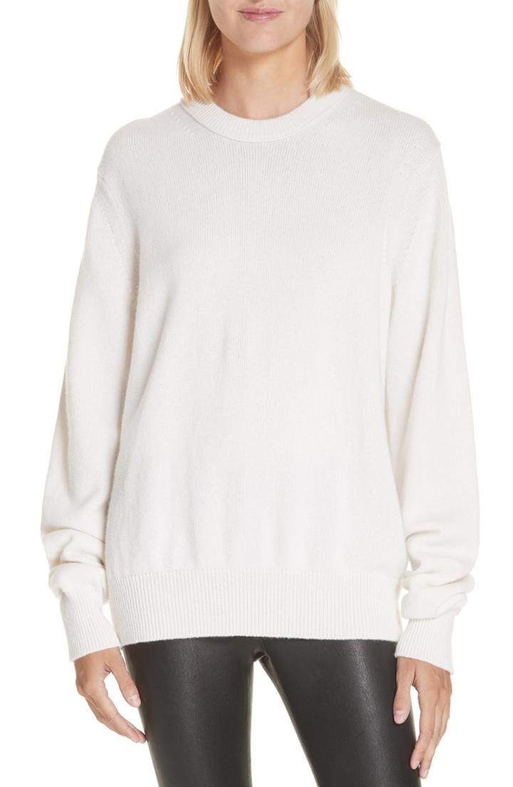Women's Helmut Lang Ring Shoulder Cashmere Sweater - Ivory