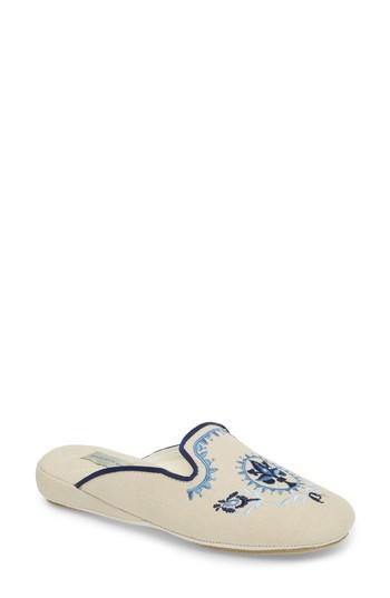Women's Patricia Green Rosa Embroidered Slipper M - Blue