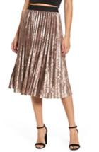 Women's Moon River Pleated Velvet Skirt - Grey