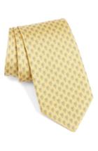 Men's Salvatore Ferragamo Owl Print Silk Tie, Size - Yellow