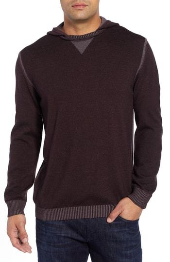 Men's Bugatchi Hooded Pullover, Size - Purple
