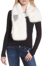Women's Heurueh Buckled Faux Fur Scarf, Size - White