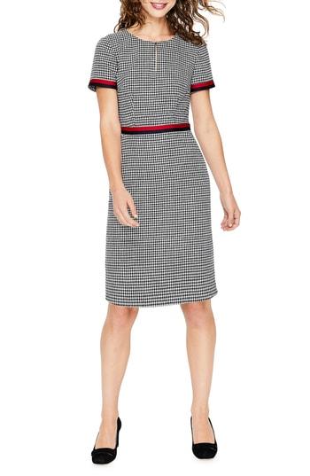 Women's Boden Ribbon Trim Wool Tweed Dress - Blue