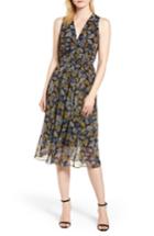 Women's Anne Klein Leaf Pleat Midi Dress - Black