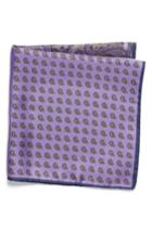 Men's Nordstrom Men's Shop Four Panel Silk Pocket Square, Size - Purple