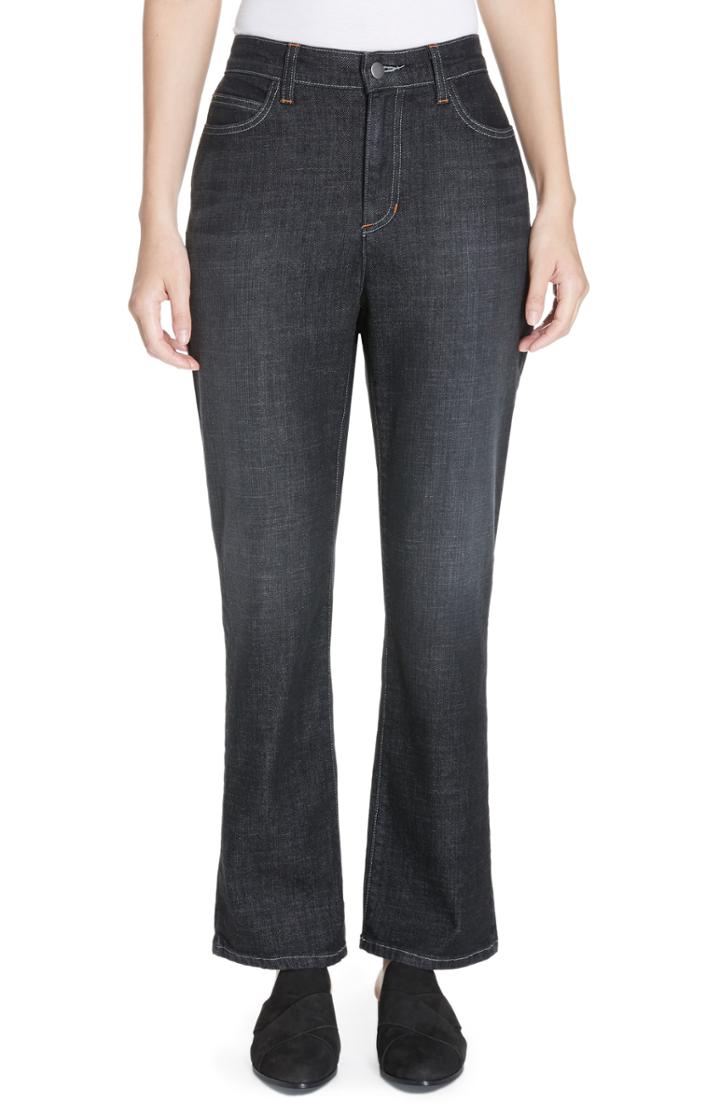 Women's Eileen Fisher High Waist Ankle Bootcut Jeans