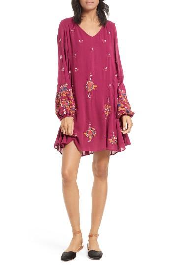 Women's Free People Embroidered Minidress - Purple