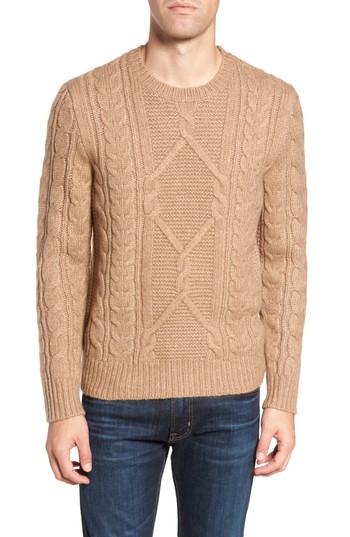 Men's Bonobos Cable Knit Crewneck Sweater - Beige