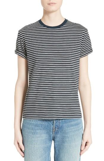 Women's T By Alexander Wang Stripe Cotton Tee - Blue