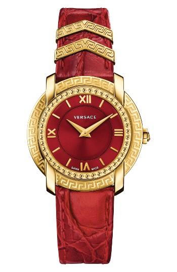Women's Versace Dv-25 Leather Strap Watch, 36mm