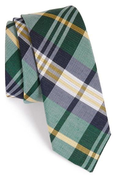 Men's The Tie Bar Plaid Silk & Linen Tie