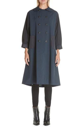 Women's Tricot Comme Des Garcons Long Double Breasted Coat - Blue