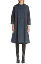 Women's Tricot Comme Des Garcons Long Double Breasted Coat - Blue