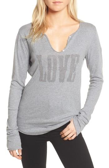 Women's Zadig & Voltaire Tunisien Love Henley Tee - Grey