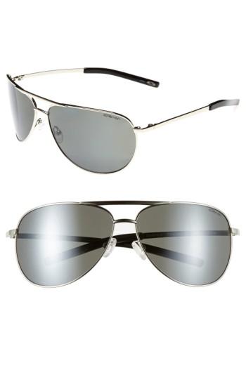 Women's Smith Serpico 65mm Polarized Aviator Sunglasses - Silver
