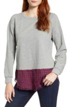 Women's Billy T Mixed Media Sweatshirt - Grey
