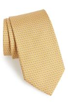 Men's Salvatore Ferragamo Fina Print Silk Tie, Size - Yellow