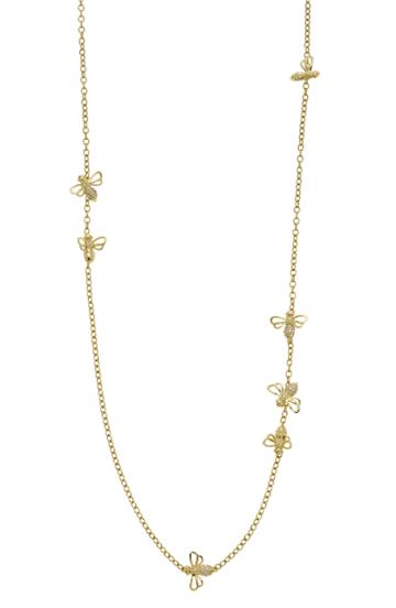 Women's Temple St. Clair Busy Bee Necklace With Pave Diamonds