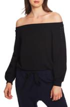 Women's 1.state Lace Detail Off The Shoulder Top, Size - Black