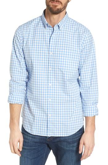 Men's Bonobos Slim Fit Washed Gingham Sport Shirt R - Blue