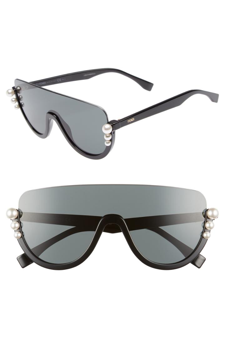 Women's Fendi 57mm Polarized Rimless Shield Sunglasses -