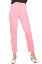 Women's Topshop Raw Hem Straight Leg Jeans X 30 - Pink