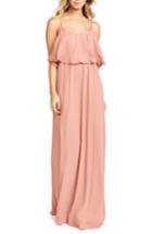 Women's Show Me Your Mumu Caitlin Cold Shoulder Chiffon Gown, Size - Orange
