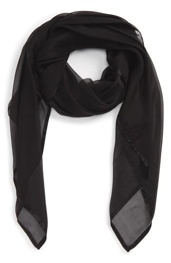 Women's Nordstrom Satin Border Silk Chiffon Scarf