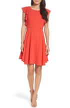 Women's Julia Jordan Ruffle Fit & Flare Dress - Red