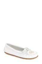 Women's Minnetonka Beaded Moccasin M - White