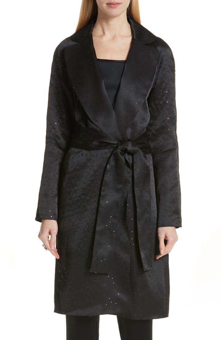 Women's St. John Collection Sequin Silk Organza Jacket - Black
