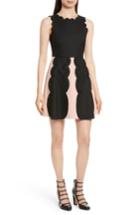 Women's Red Valentino Scalloped Tricotine Tech Dress Us / 48 It - Black