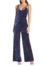 Women's Adelyn Rae Regina Crushed Velvet Jumpsuit - Blue