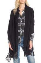 Women's Nordstrom Collection Fringe Cashmere Wrap, Size - Black