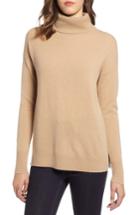 Women's Halogen Cashmere Turtleneck Sweater - Brown
