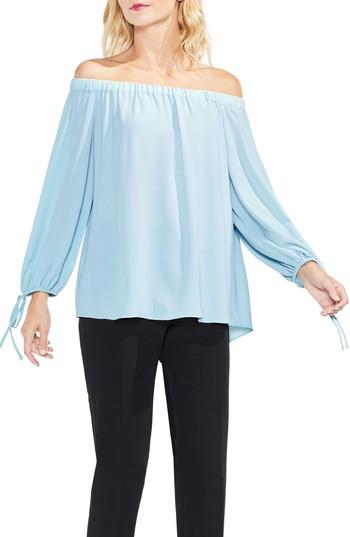 Women's Vince Camuto Tie-cuff Off The Shoulder Blouse - Blue