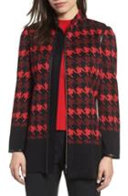 Women's Ming Wang Houndstooth Knit Jacket - Black