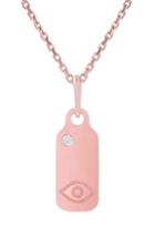 Women's Mini Mini Jewels Icons - Evil Eye Diamond Dog Tag Necklace