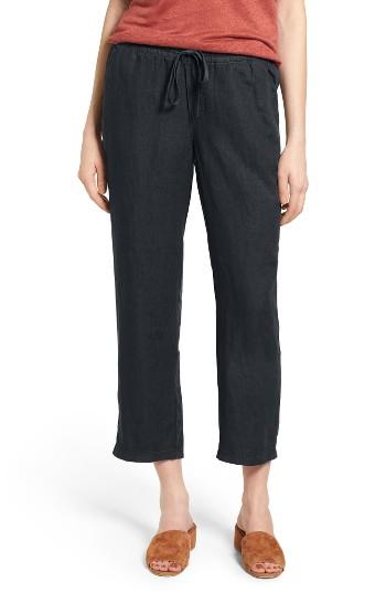 Women's Caslon Linen Crop Pants - Blue