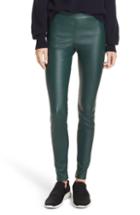 Women's Vince Ankle Zip Leather Leggings - Green