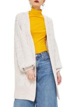 Women's Topshop Long Open Front Cardi Us (fits Like 2-4) - Ivory