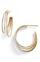 Women's Bony Levy Two Tone Triple Hoop Diamond Earrings (nordstrom Exclusive)