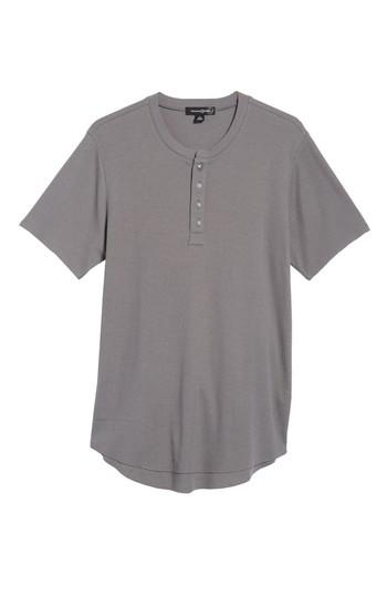 Men's Treasure & Bond Ribbed Henley T-shirt - Grey