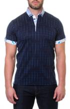 Men's Maceoo Framework Woven Trim Print Polo (xxl) - Blue