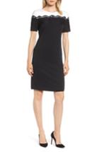 Women's Karl Lagerfeld Paris Lace & Pearly Bead Sheath Dress - Black