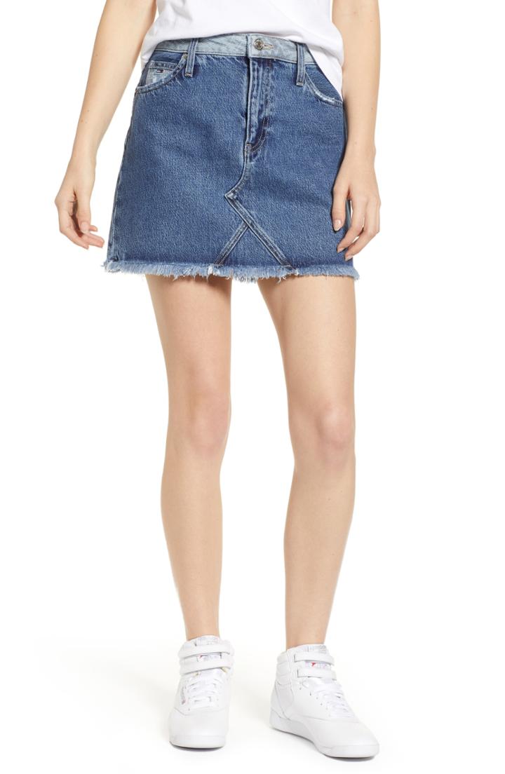 Women's Tommy Jeans Cutoff Denim Miniskirt - Blue