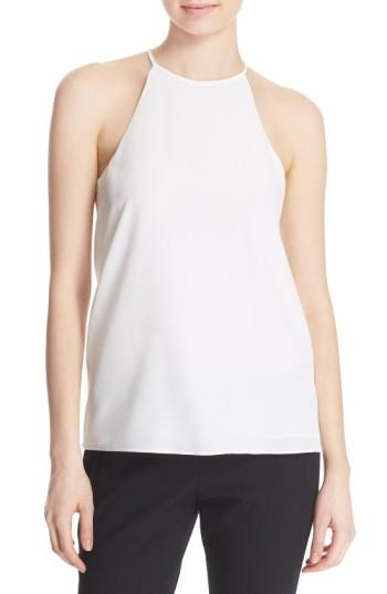 Women's Tibi Silk Halter Top - Ivory