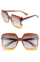 Women's Dior Gaia 58mm Square Sunglasses - Brown/ Orange