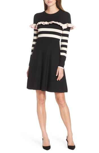 Women's 1901 Ruffle Front Sweater Dress - Black
