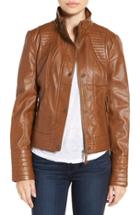 Women's Jessica Simpson Quilted Faux Leather Jacket - Beige